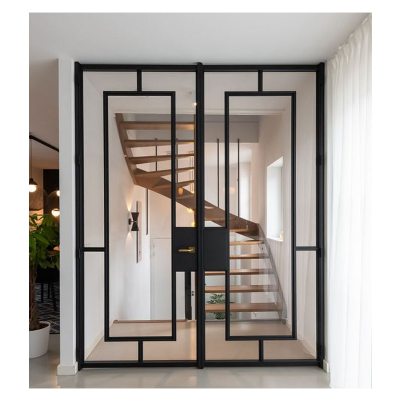 Iron Front Pivot Double Swing Glass Security Door