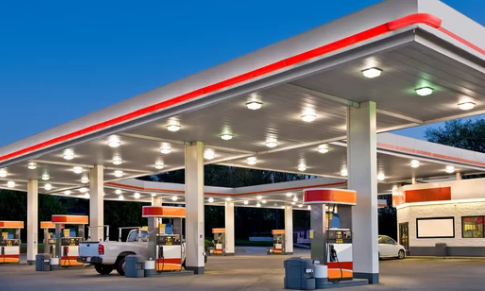 Steel Space Frame Canopy Structure for Gas Stations