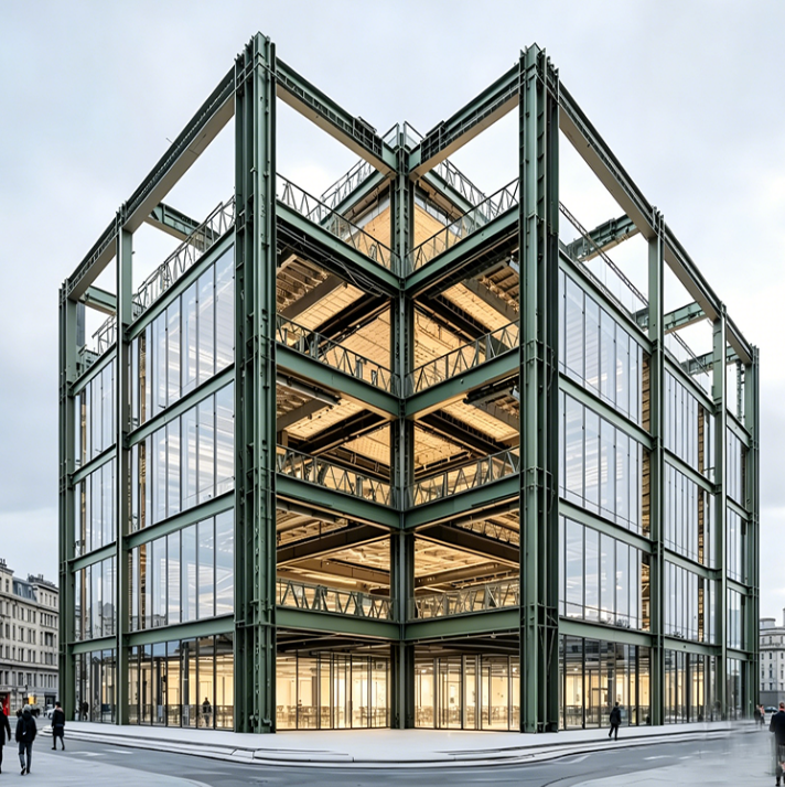 Structural Steel Load-Bearing Framework for Commercial Buildings