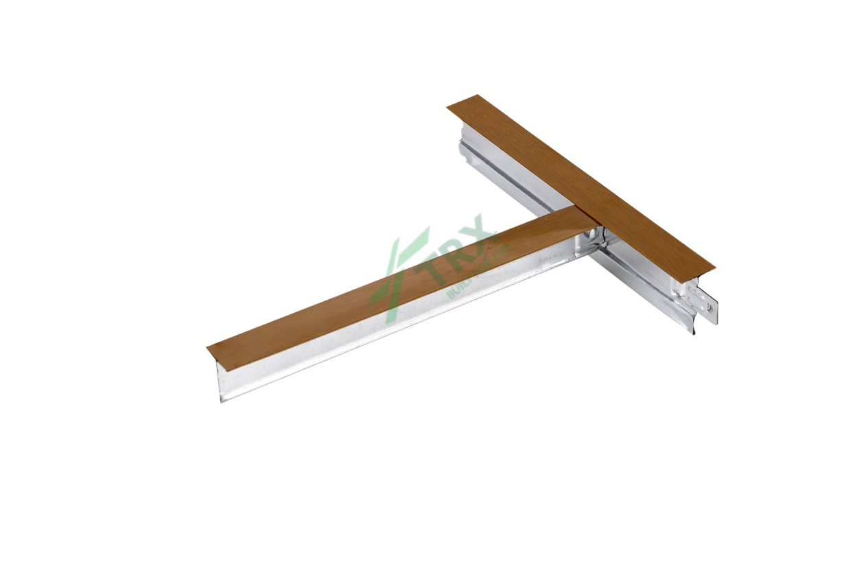 Ceiling T-Bar Dark Bright Wooden