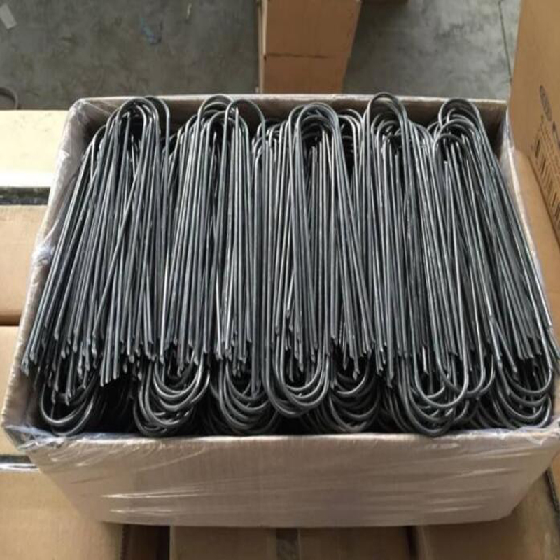 Green Coated Round Pin Turf Nail Grass Securing Staple