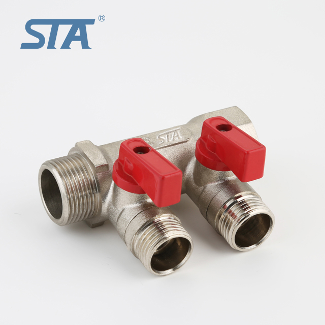 Forged Nickel Plated 2 Port Brass Manifold