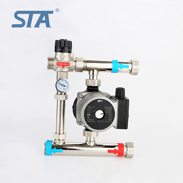 Brass Thermostat Floor Heating Manual Mixture System