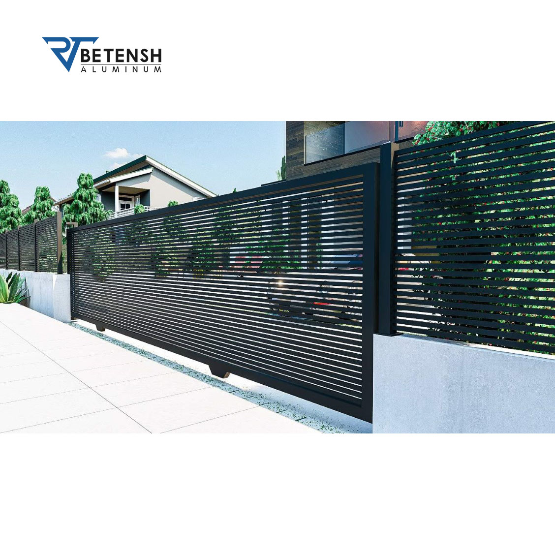 Custom Logo Aluminum Residential Driveway Gates
