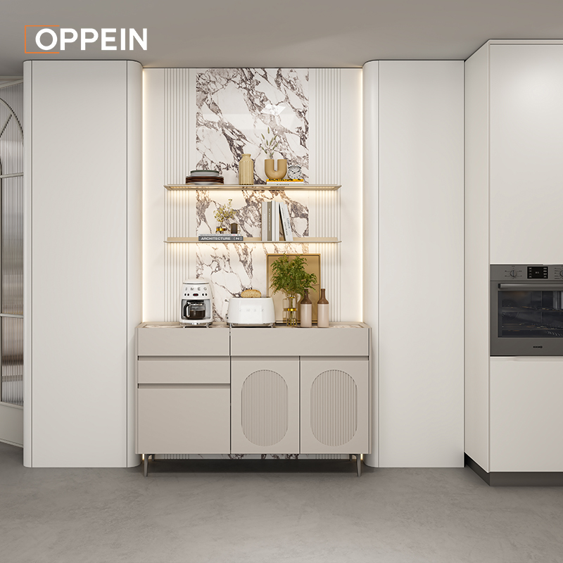 Grey and Cream Modern Minimalist Kitchen Cabinets
