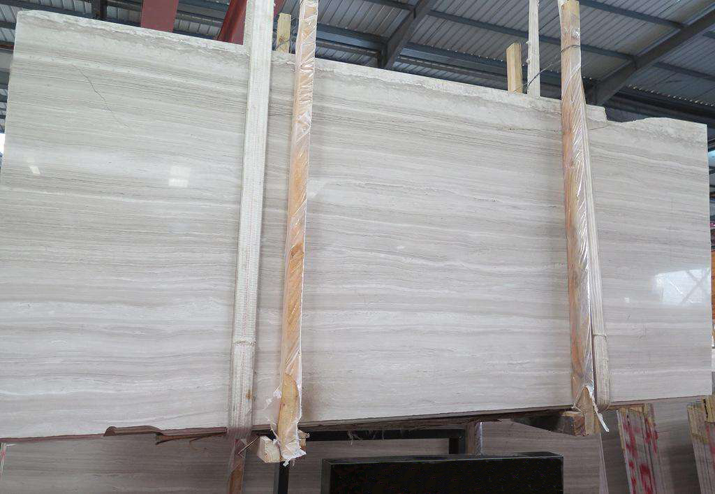 White Wood Grain Natural Marble Tiles
