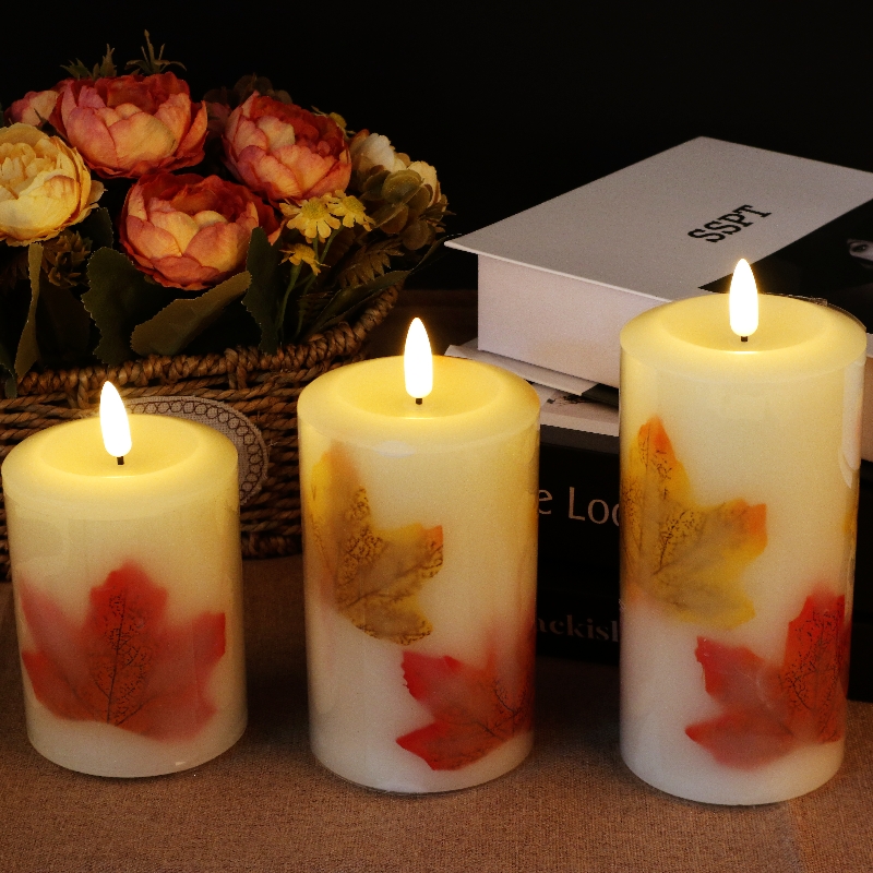 LED Candle Lights Maple Leaf Party Decorations
