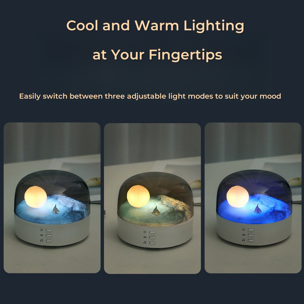 LED Night Light with Music Speaker, USB-C Rechargeable