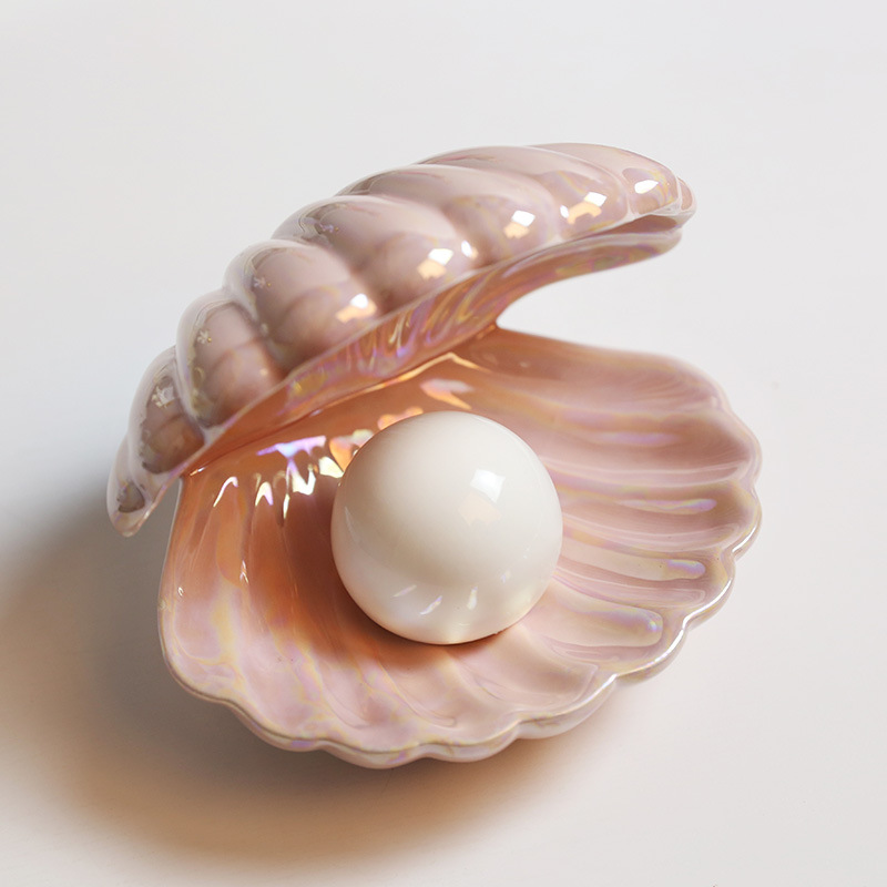 Shell Pearl LED Ceramic Nightlight Desktop Lamp Pink