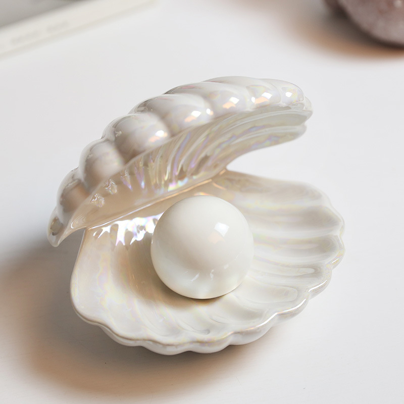 Shell Pearl Ceramic LED Nightlight Desktop Lamp White