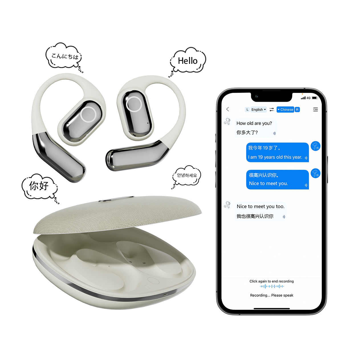 Smart Translating Earbuds with 144 Languages LX-30