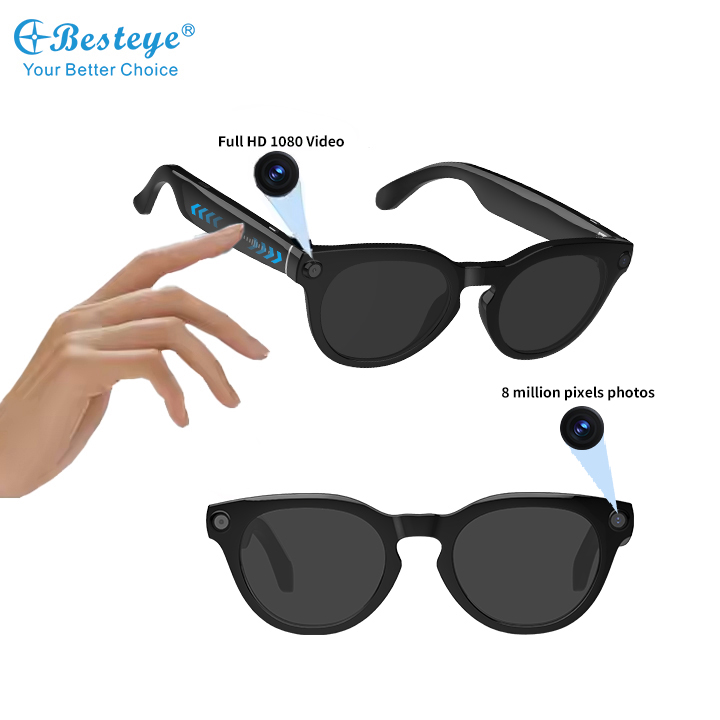 AI Waterproof Smart Glasses with 8MP Camera