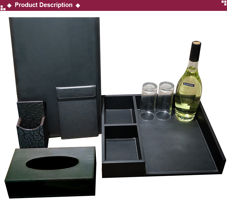 5-Piece Custom Leather Hotel Bathroom Set