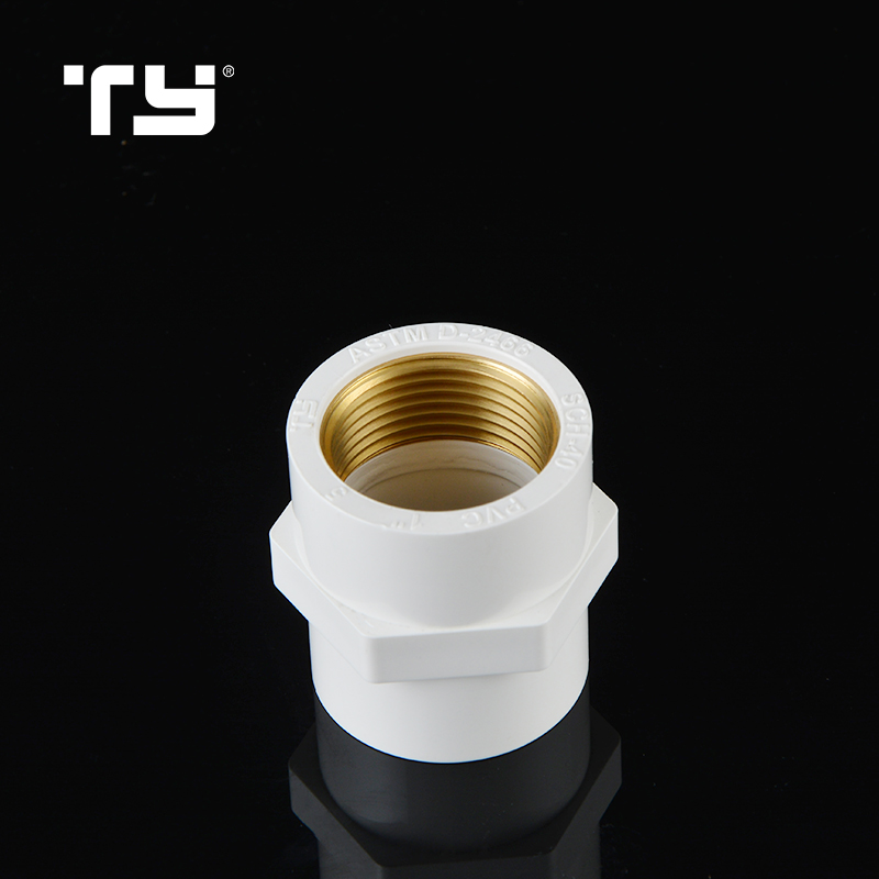 PVC Female Brass Thread Tees Joint Pipe Fittings SCH 40