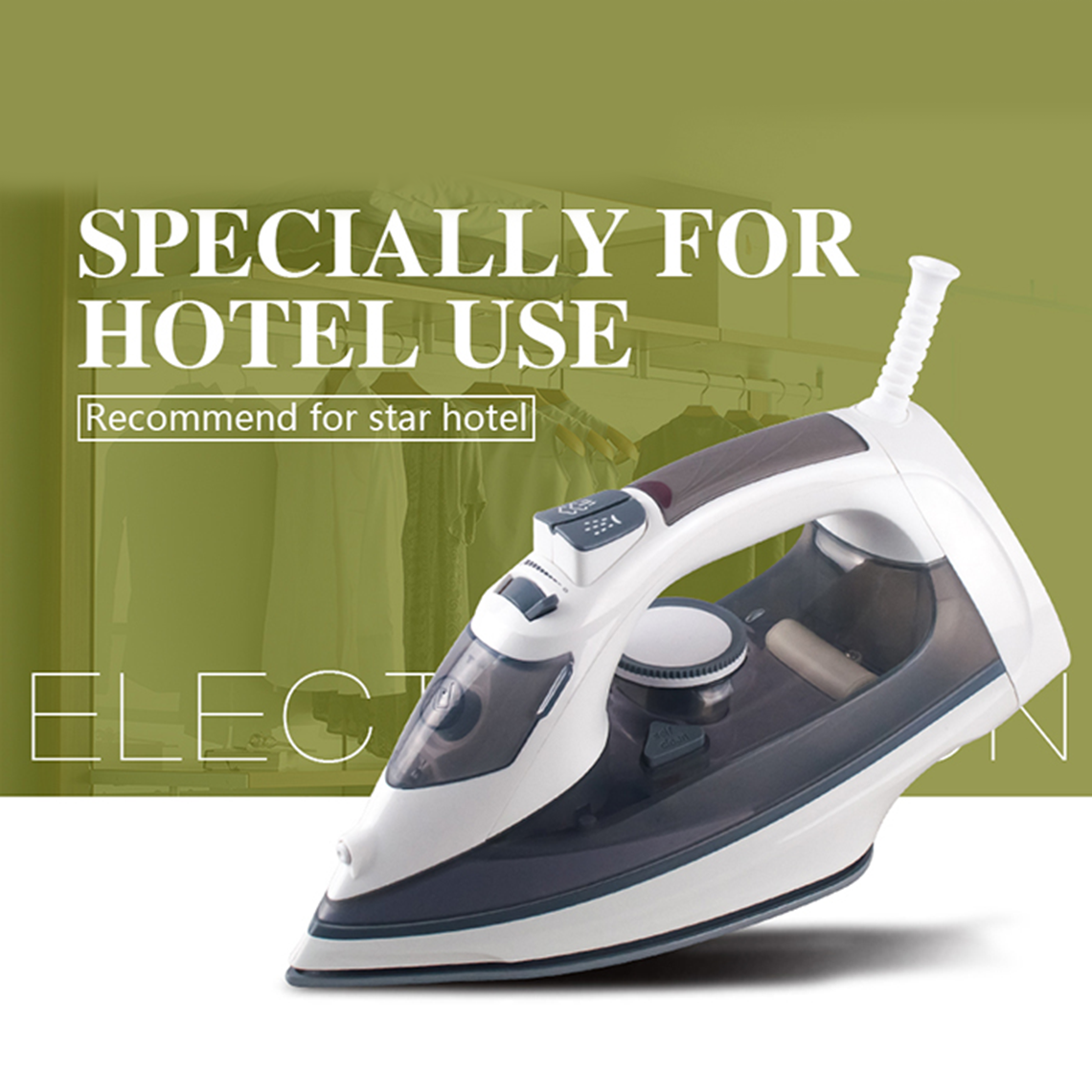 Multifunction Electric Steam Iron for Hotel Guest Rooms