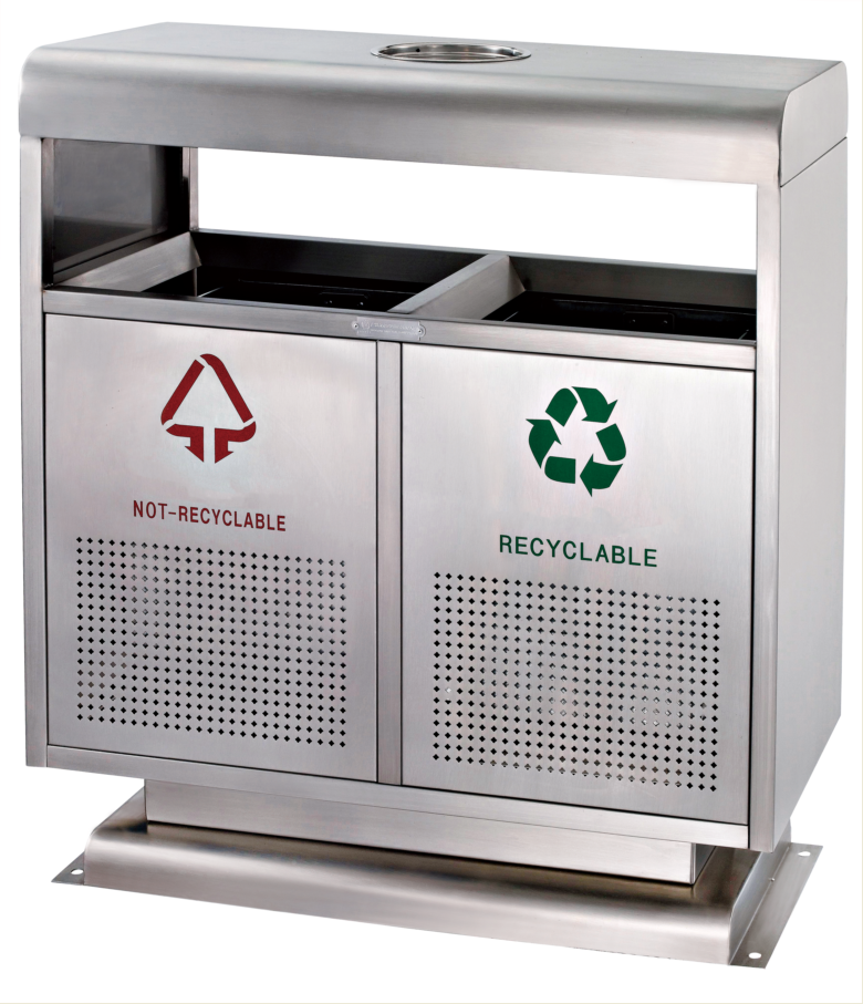 Commercial Stainless Steel Classified Garbage Can