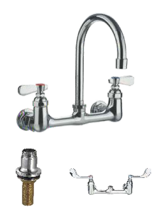 Stainless Steel Double-Handle Pull Out Kitchen Faucet