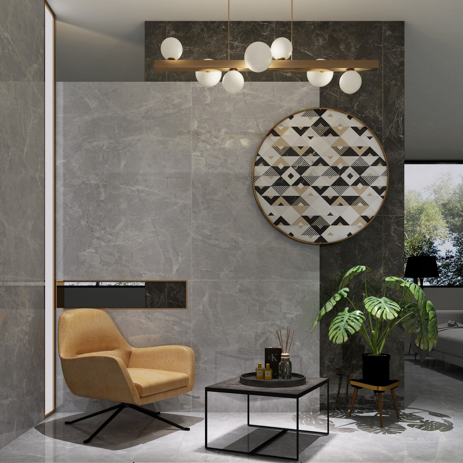 Polished Glazed Vitrified Porcelain Floor and Wall Tile