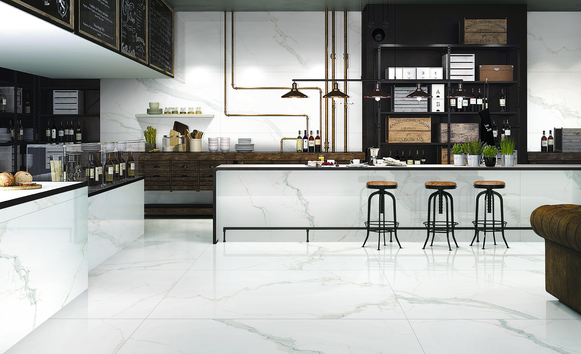 Porcelain Slab Marble Tile 90-180cm Large Format