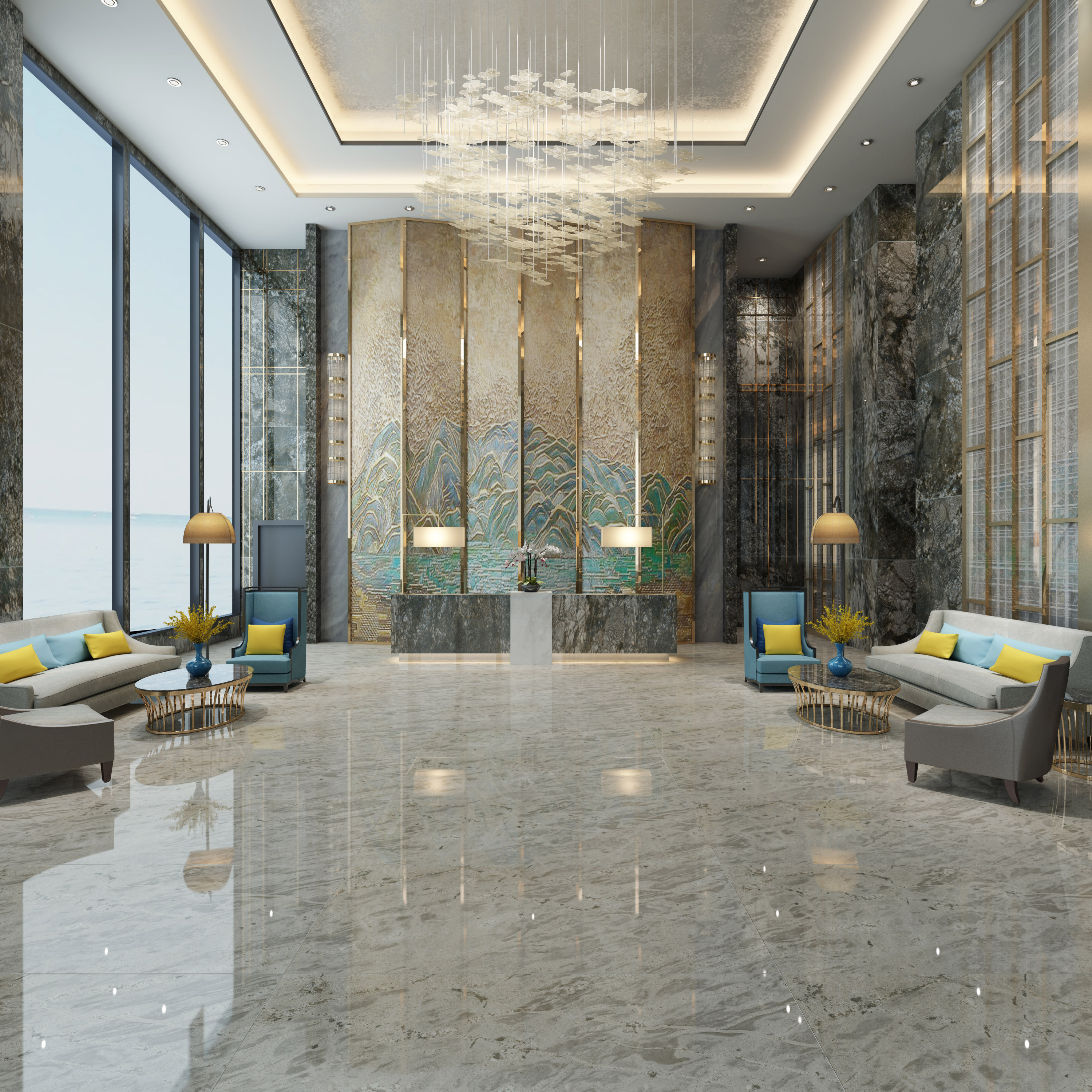 Porcelain Slab Marble Tile Floor Wall 90-180FMX10802PM