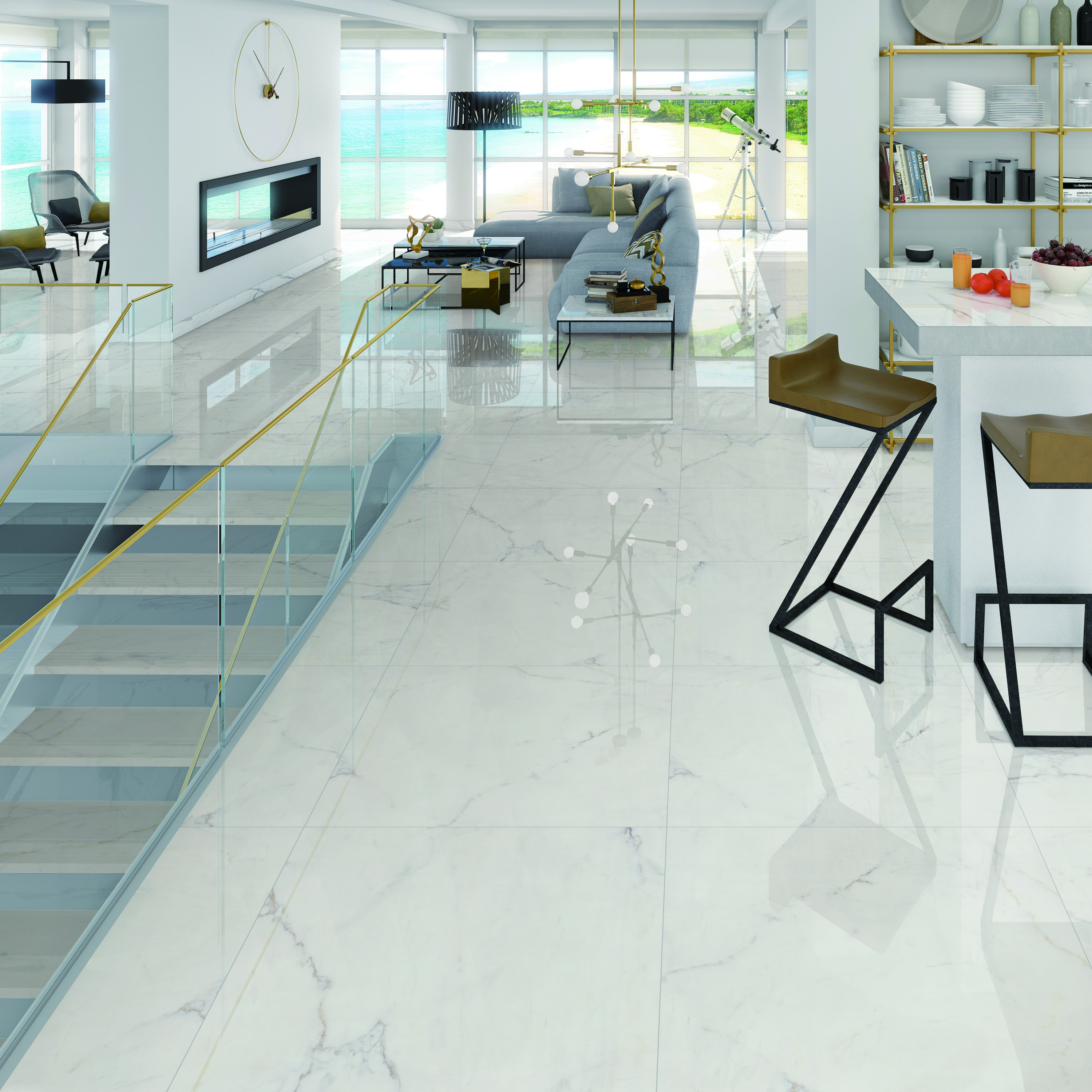 Calacatta White Full Body Marble Tile 9FMY3907PCM