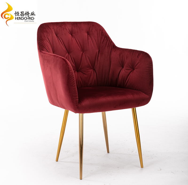 Red Flannelette Bar Chair with Wooden Stand