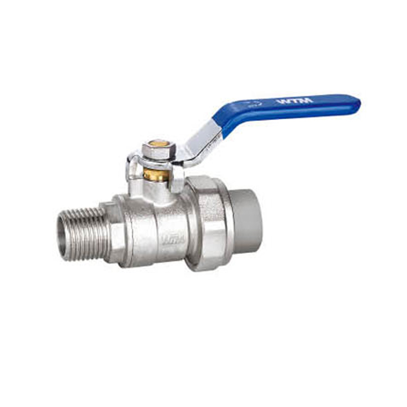 Male PPR Brass Ball Valve with Long Steel Handle