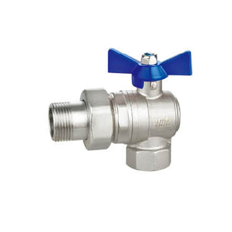 Standard Angle Brass Ball Valve with Union and Aluminum Handle