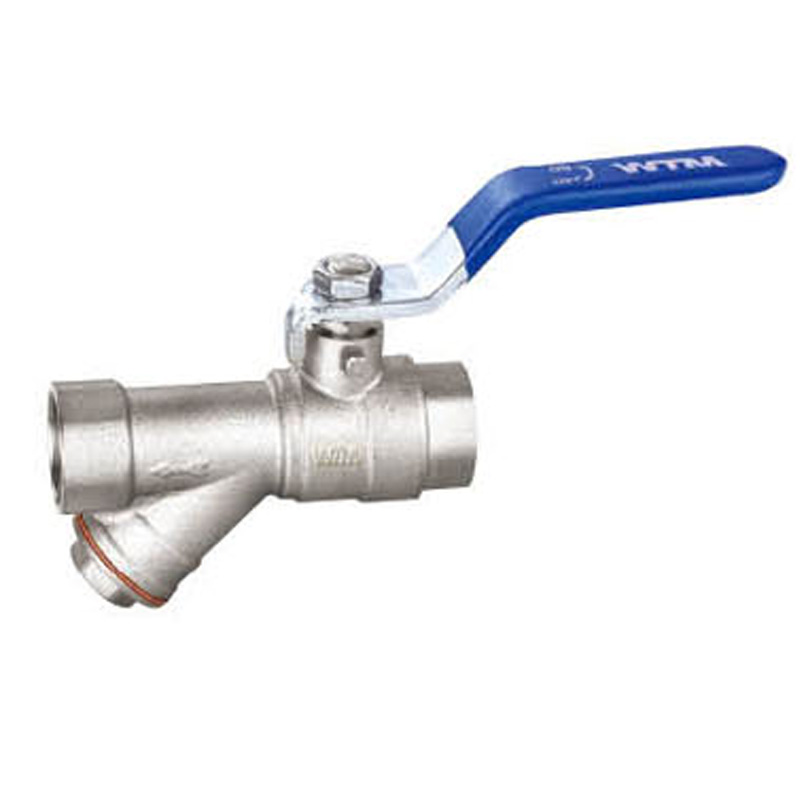 Brass Ball Valve with Filter and Long Steel Handle