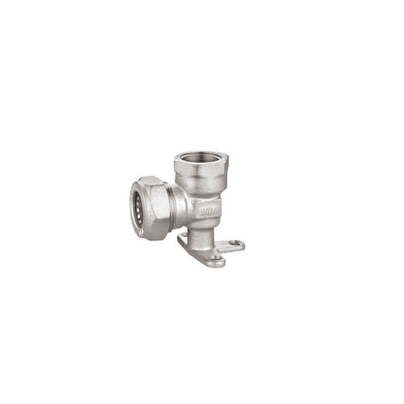Wall-plated female elbow for stainless steel flexible tube