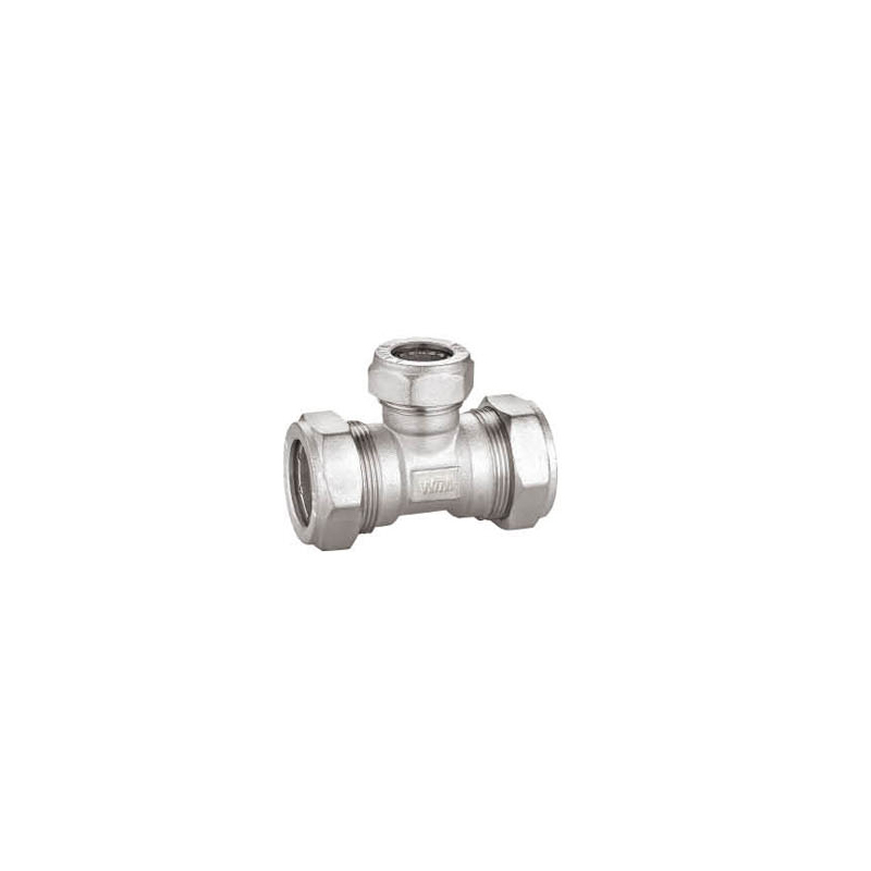 Reduced tee for flexible stainless steel tubing