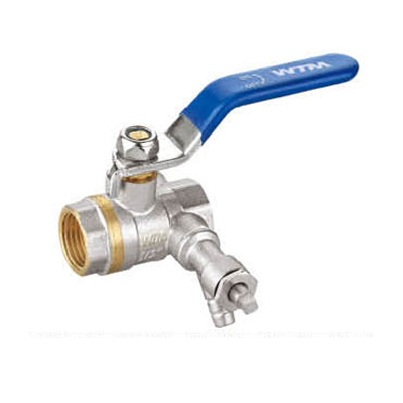 Drainage Brass Ball Valve with Long Steel Handle