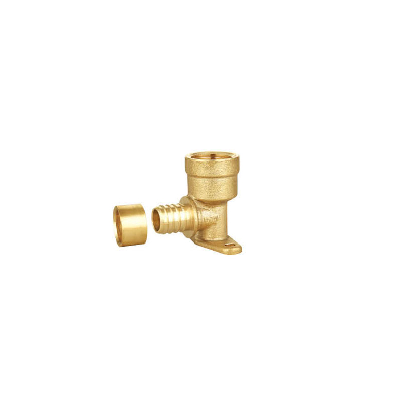 High wall-plated female elbow sliding PEX fitting