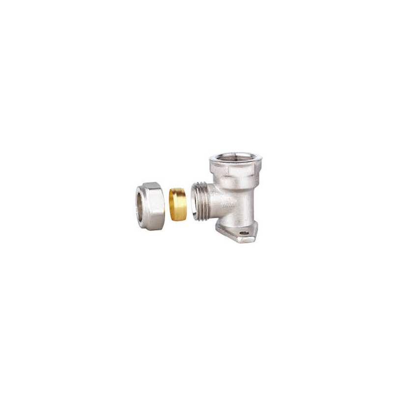 Wall plated elbow compression fitting