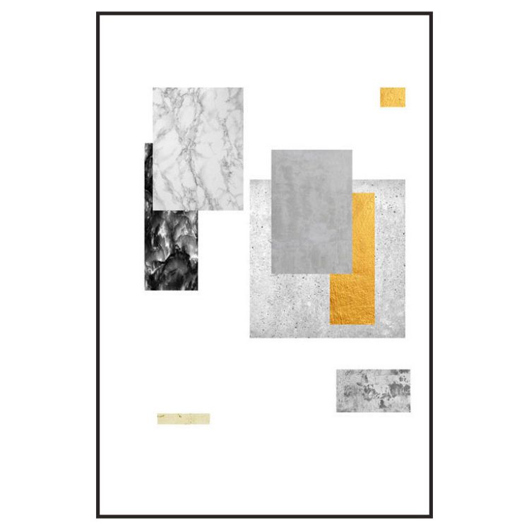 Ink Color Block Abstract High Definition Inkjet Framed Painting