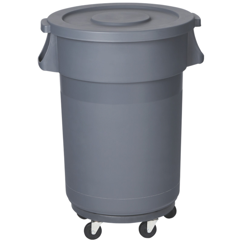 Circular Garbage Bin with Wheels