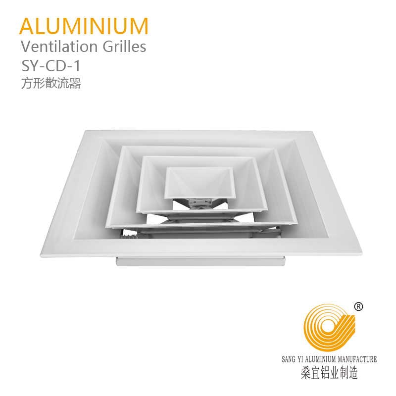 Aluminum 4-Way Square Ceiling Air Diffuser