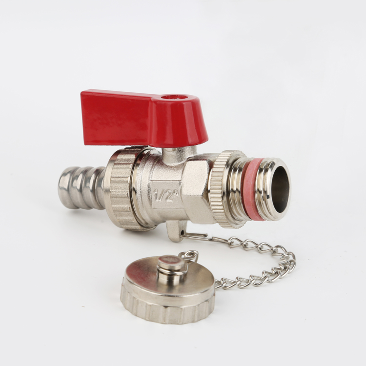 1/2" Brass Forged Ball Valve with Union Cap Chain