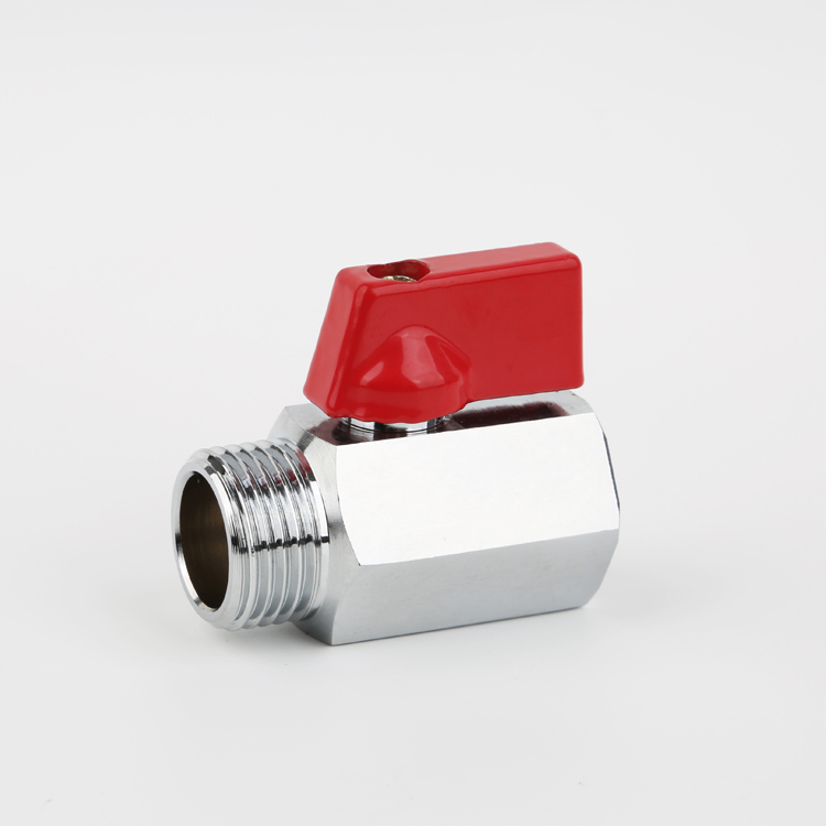 1/4"-1/2" Brass Forged Mini Ball Valve, Sand-Blasted Nickel-Plated