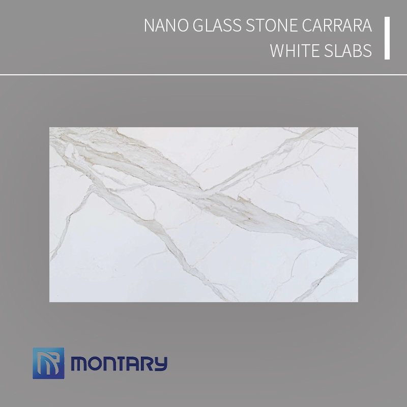 Nano Glass Stone Carrara White Slabs