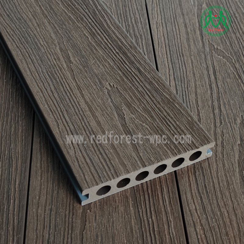 Co-extruded WPC Decking with Wood Grain and Bicolor Options