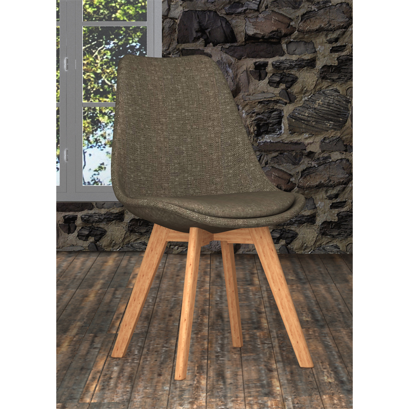 Modern Fabric Dining Chair with Metal Legs