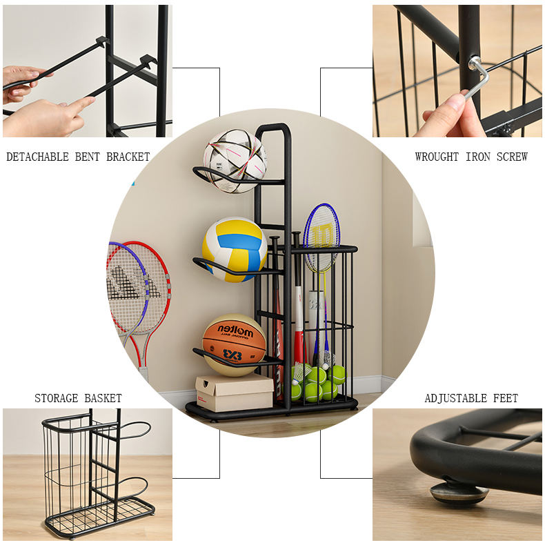 Kids Toy Storage Rack for Football, Basketball, and Baseball
