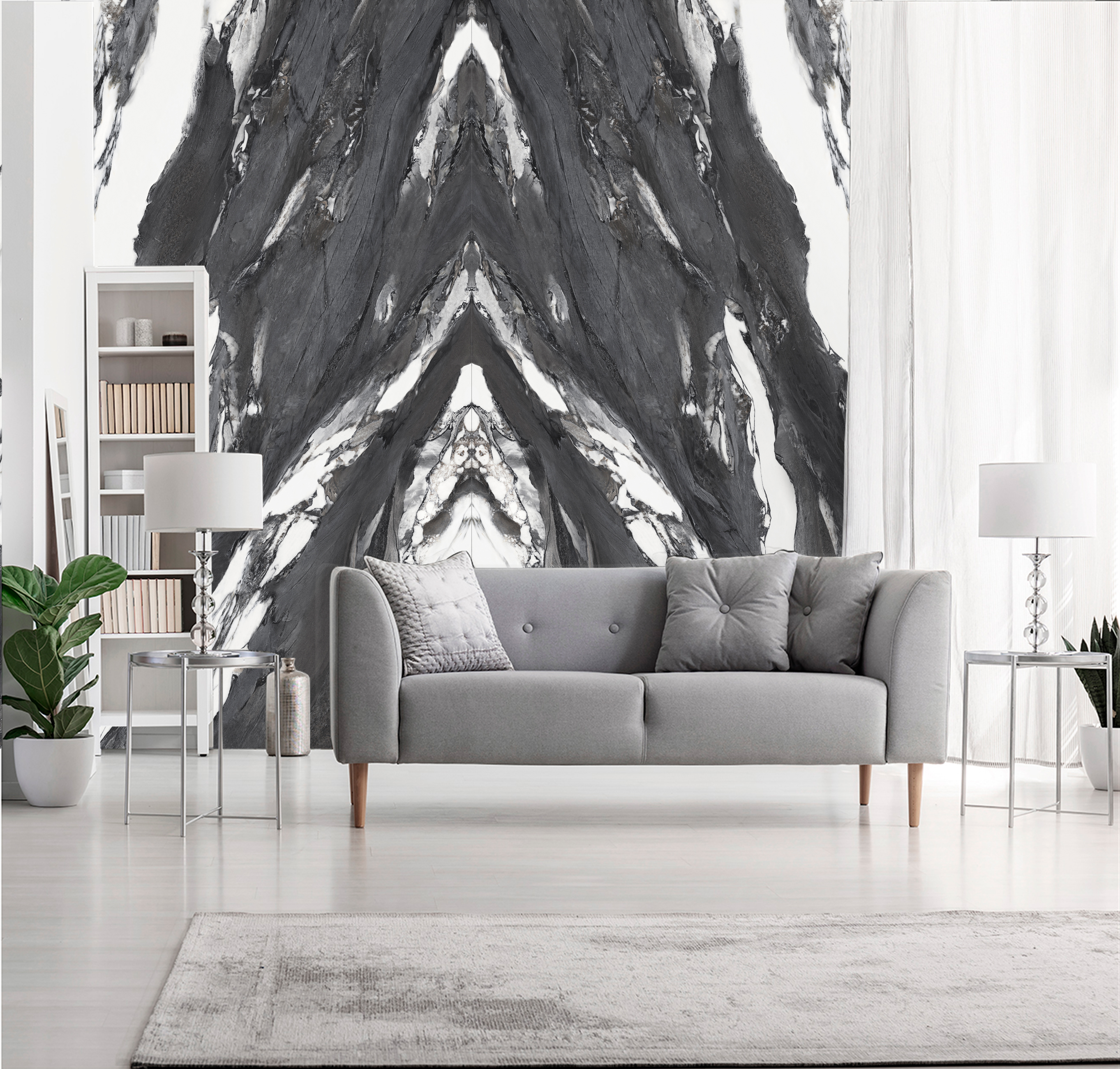 Extra-Large Porcelain Slab Tile with Marble Texture
