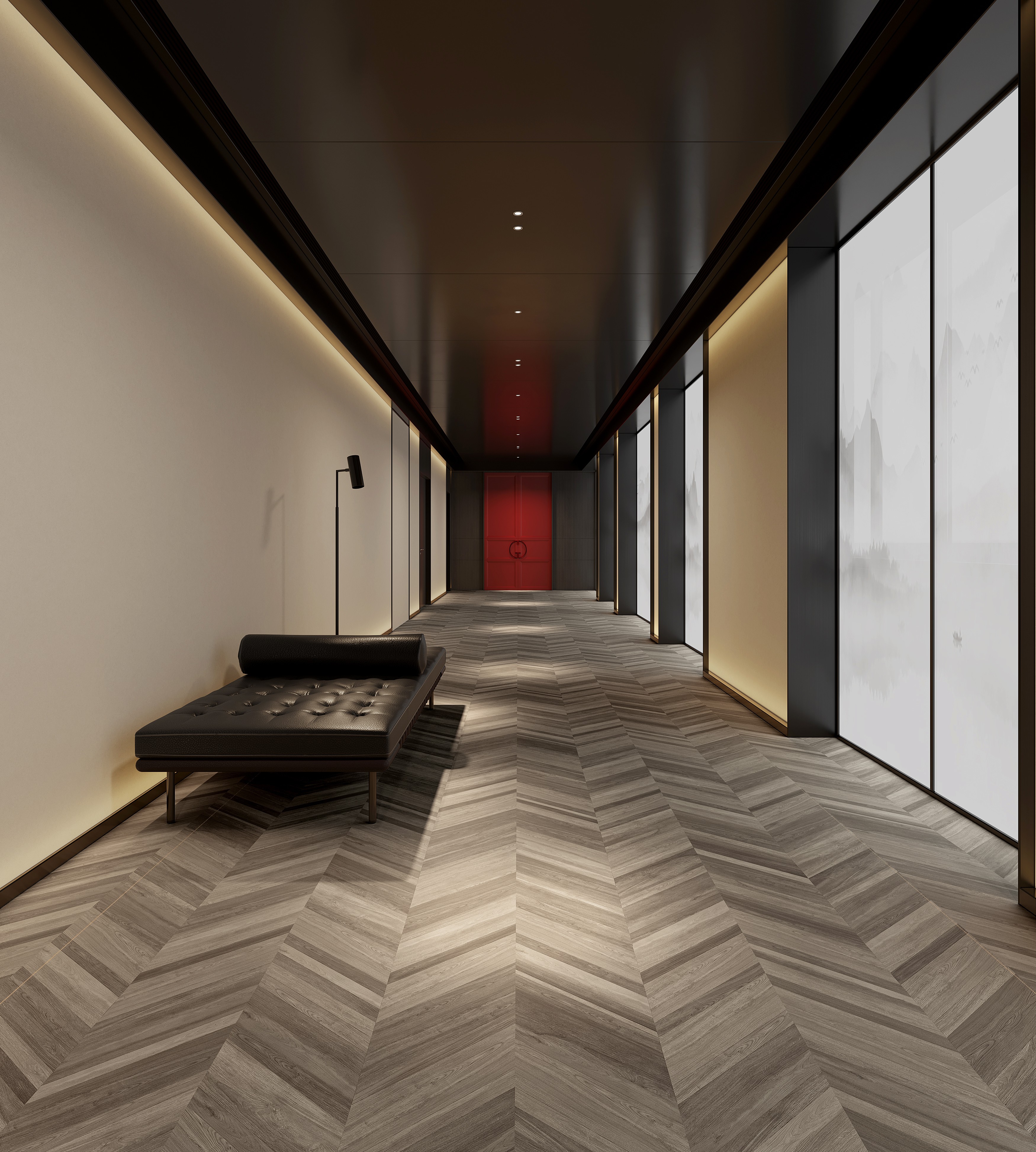 Wood Grain Herringbone Pattern Flooring 60-120mm