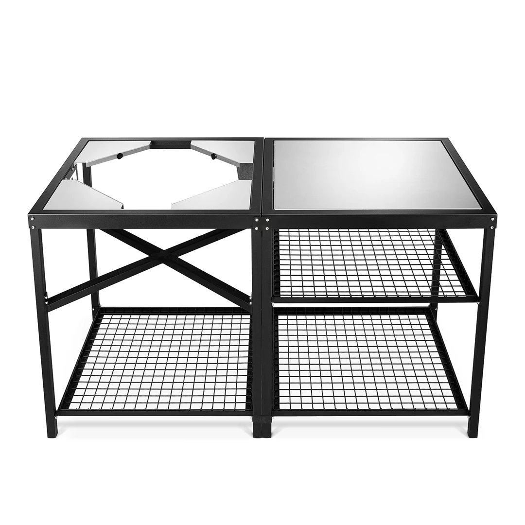 2023 SEB Kamado 23.5" Steel Egg BBQ Charcoal Grill with Steel Table Outdoor Kitchen Cabinet