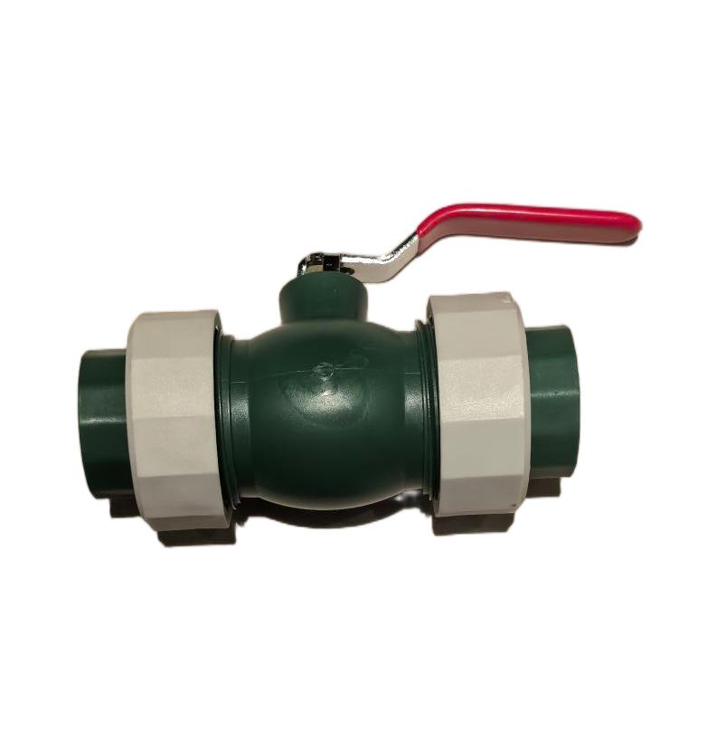 PPR Double Union Ball Valve with Iron Handle