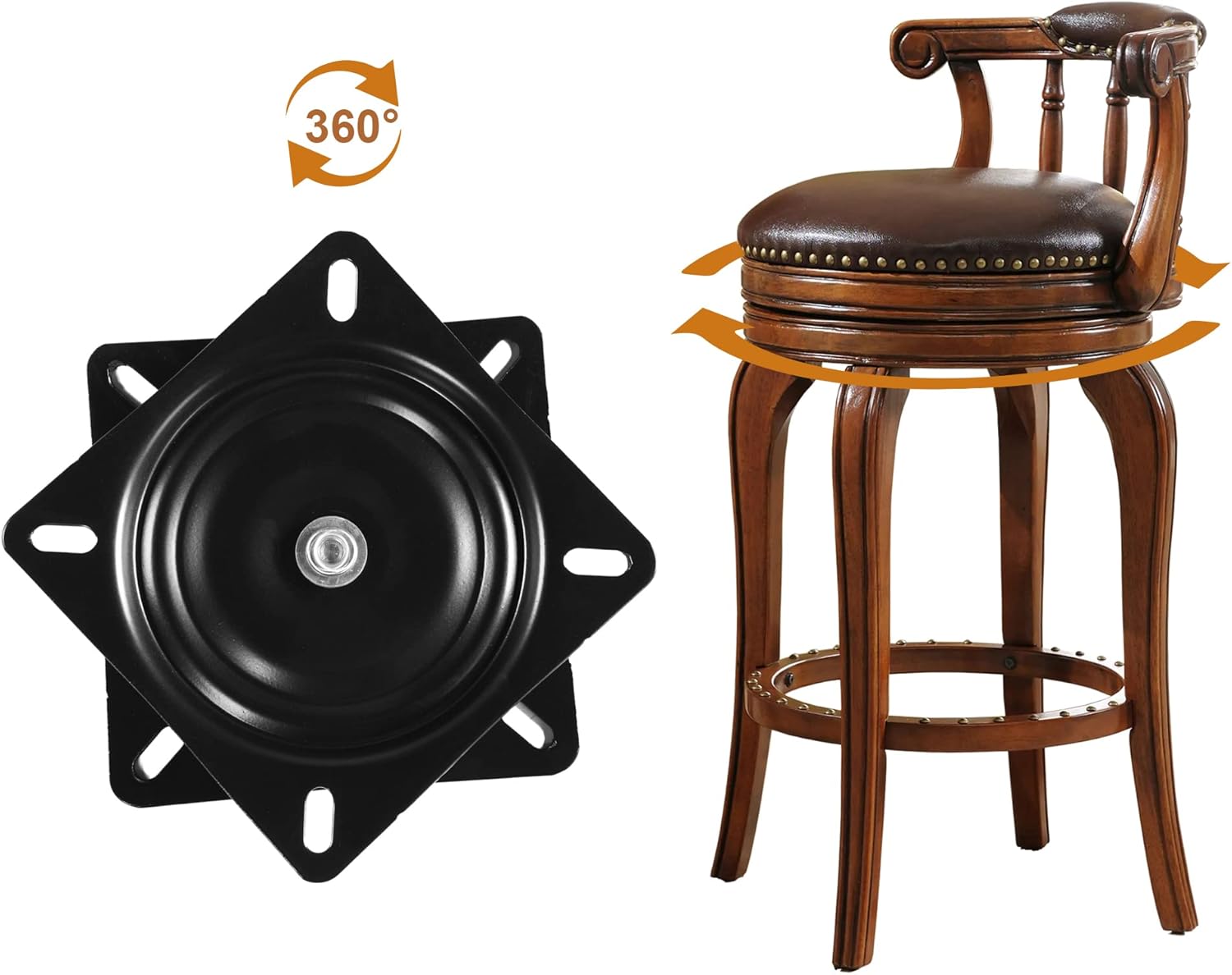 DS 8-inch Replacement Swivel Plate for Bar Stools