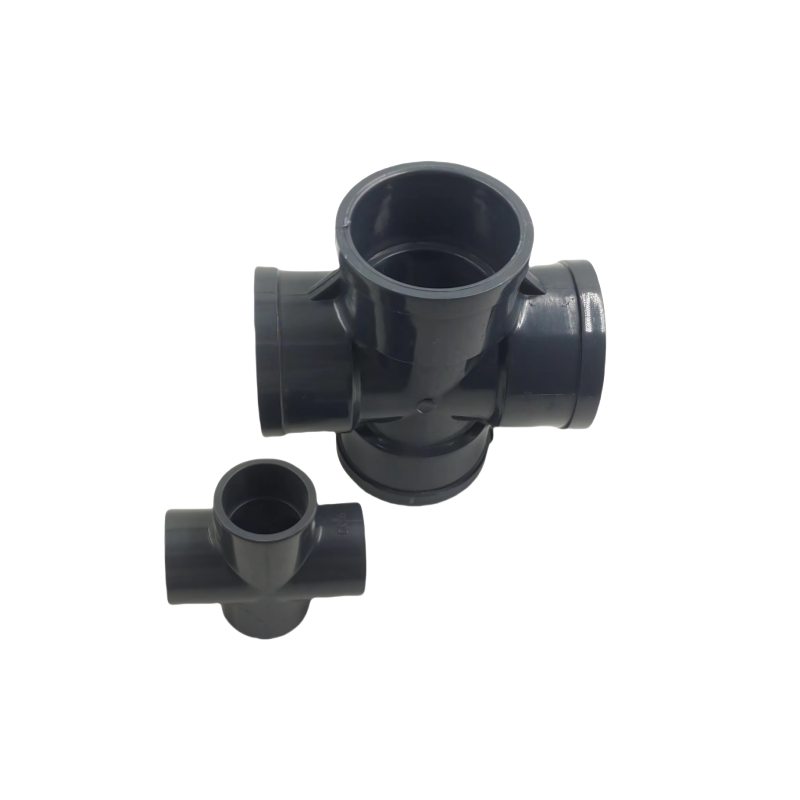 Durable PVC Four-Way Cross Connector for Universal Plumbing Systems