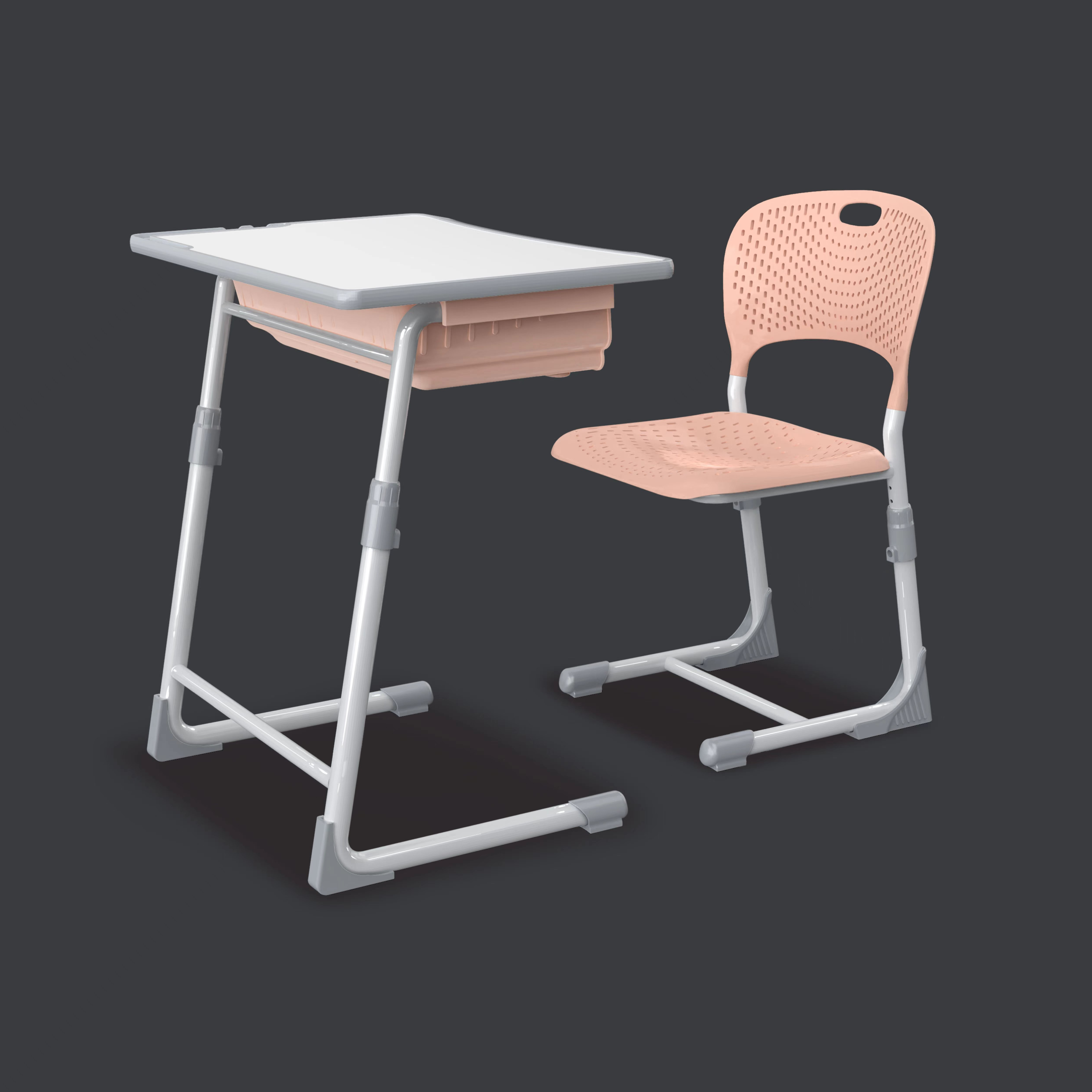 Height Adjustable School Desk and Chair Set